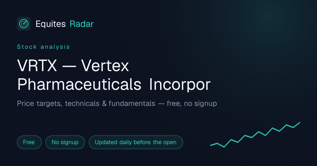 VRTX — Vertex Pharmaceuticals Incorpor Stock Price, Targets & Technical ...